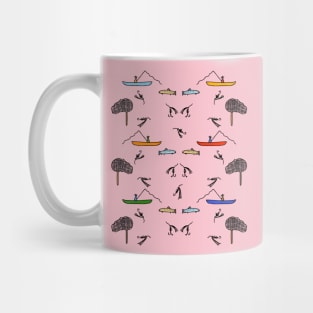 Elegant Fly Fishing Pattern Mug